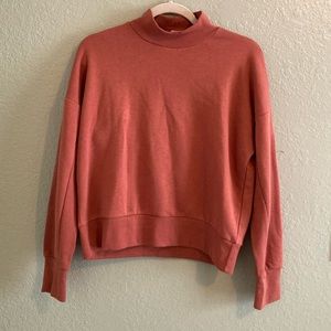 Burnt Orange Mock Neck Sweatshirt Size M